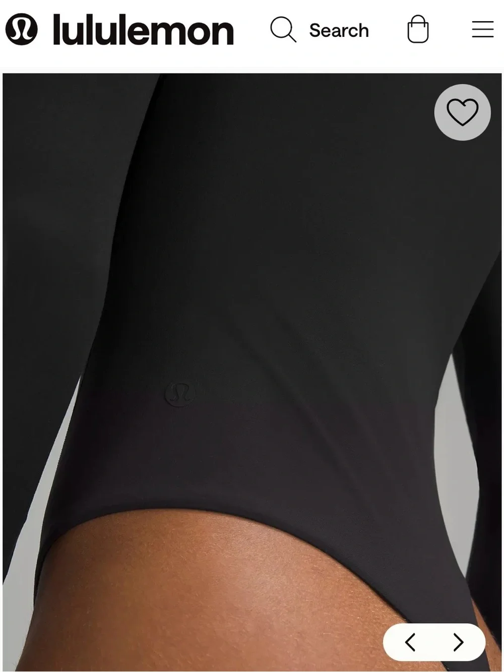 lululemon athletica Black Long-Sleeve Scoop Bodysuit